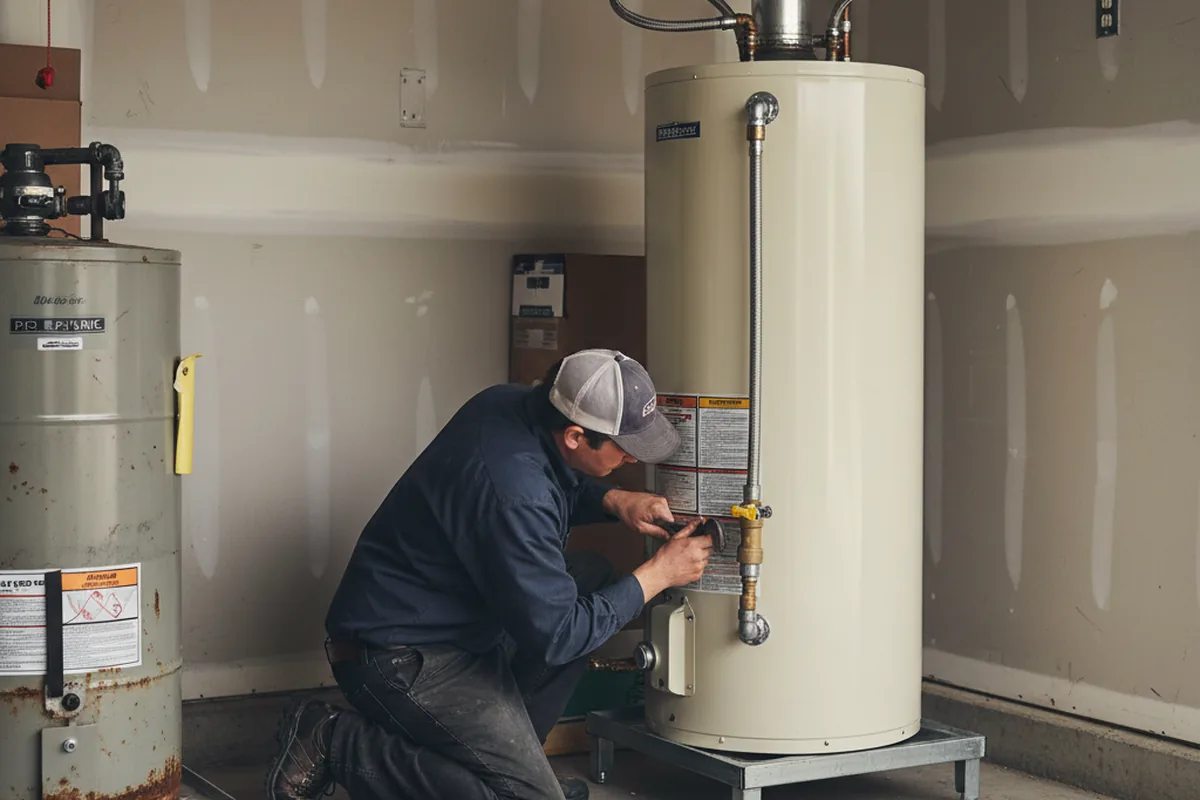 Water heater and shutoff valve replacement in East Alton