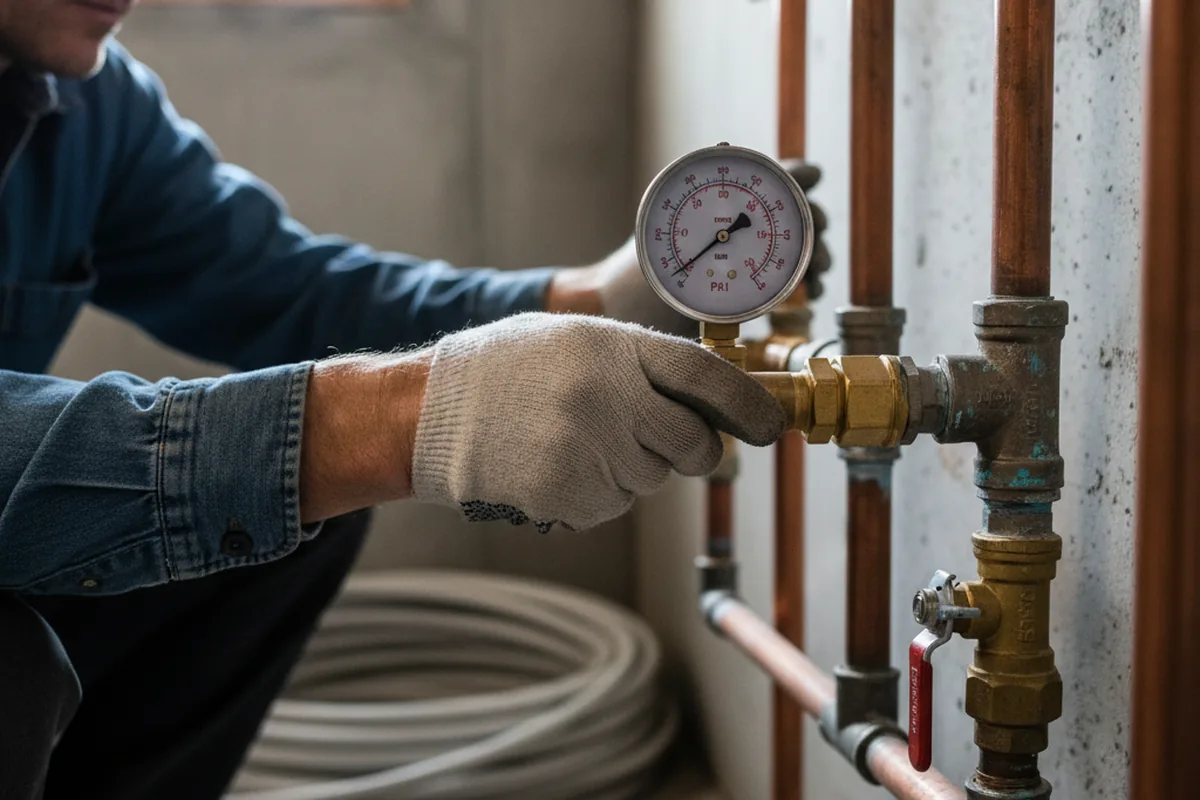 Pressure testing a repaired line during Water Line Repair in East Alton